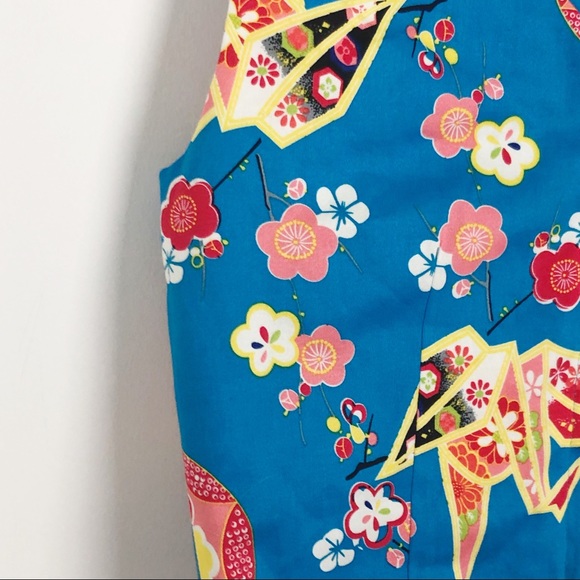 Trashy Diva Geisha Fans Cropped Top Turquoise 12 - Picture 8 of 8